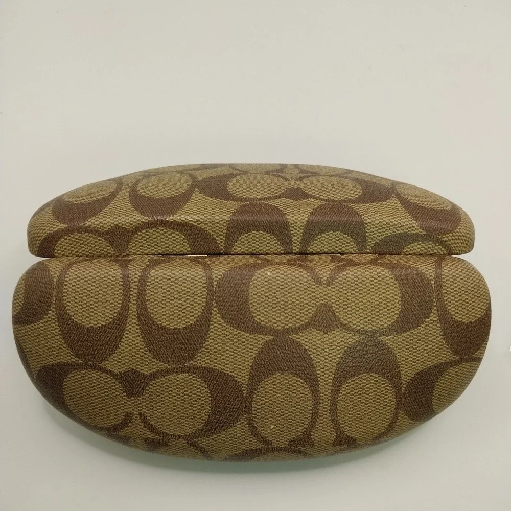 Coach Hard Case Brown Felt Lining for Glasses & Sunglasses Cleaning Cloth READ